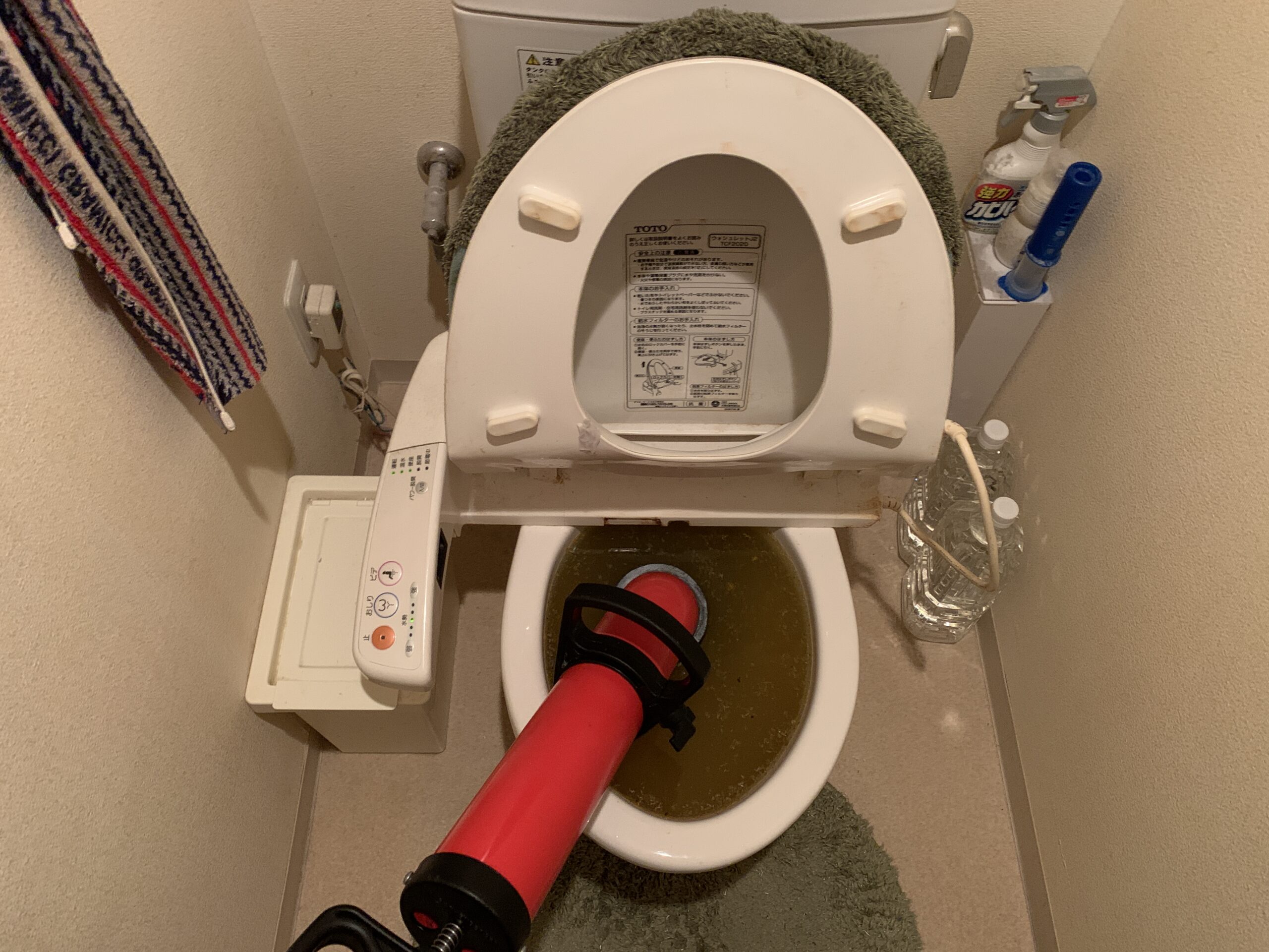 トイレつまりローポンプ作業事例-橿原市石川町