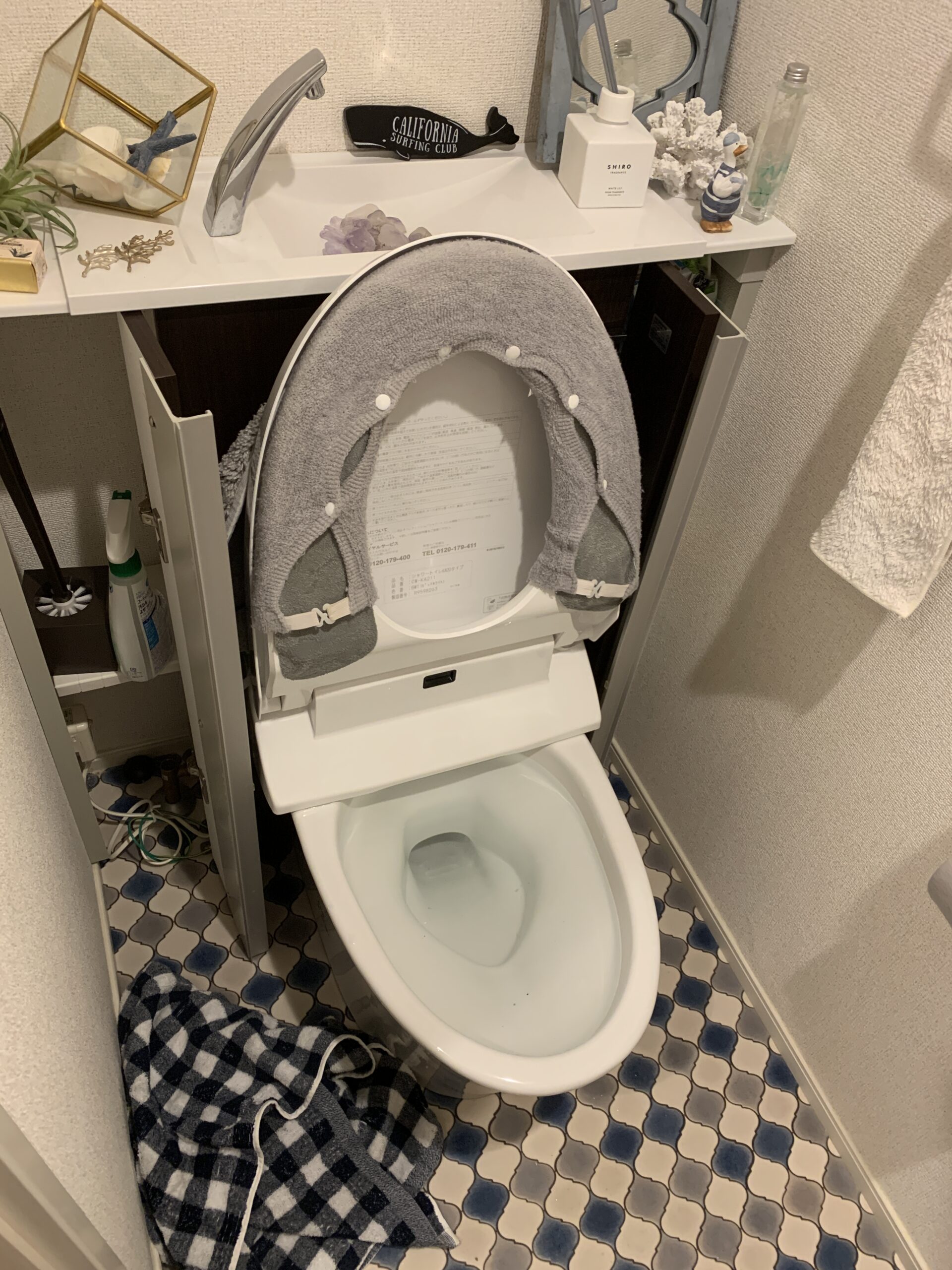 トイレつまりワイヤー作業事例-東大阪市稲田新町