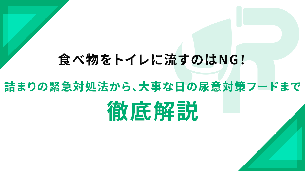 食べ物をトイレに流すのはNG！詰まりの緊急対処法から、大事な日の尿意対策フードまで徹底解説